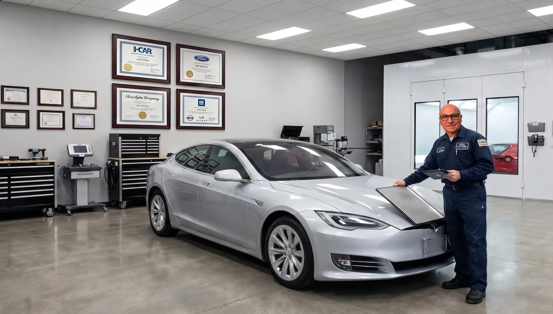 Audi specialty collision repair Queens and factory color match paint restoration